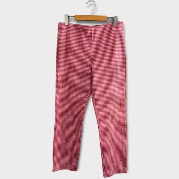 Crosby Red White flat panel front stretch houndstooth pants trousers Medium - Picture 1 of 6
